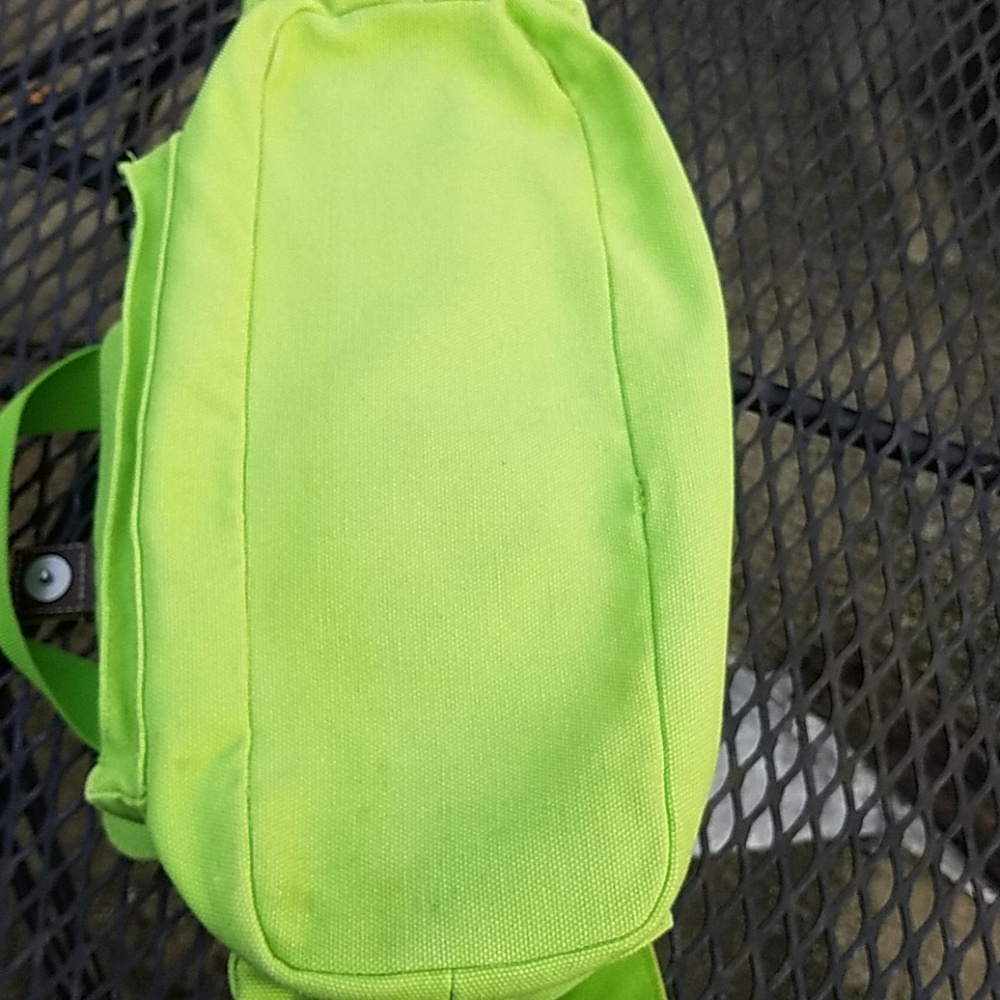 Coldwater Creek Lime Green Canvas Purse - image 6